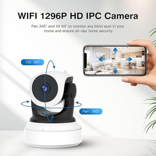 VSTARCAM Indoor Security Camera, 2K with 360° Rotation, Human/Motion Detection with Auto Tracking, 2-Way Audio & DIY Voice, 2.4GHz WiFi Wireless, Cloud & SD Card Storage(up to 256GB)