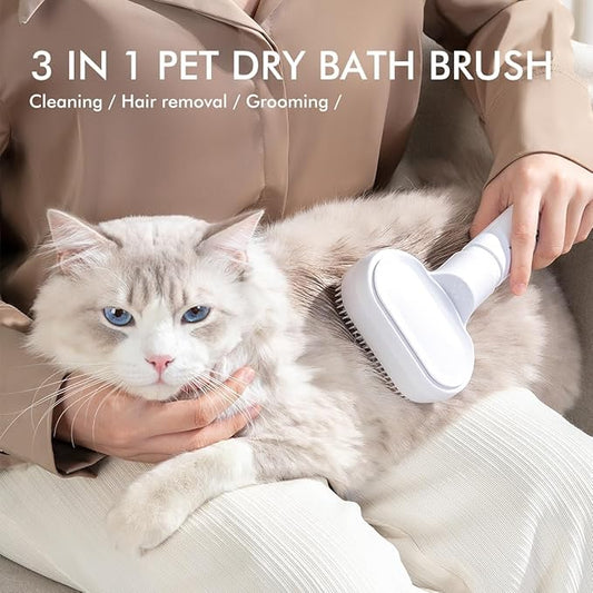 Foaming Soap Dispenser Dog Bath Brush | 2 in 1 Pump Type Pet Bubble Bath Brush | Dog Shampoo Brush with Soap Dispenser for Dogs & Cats Quickly Clean