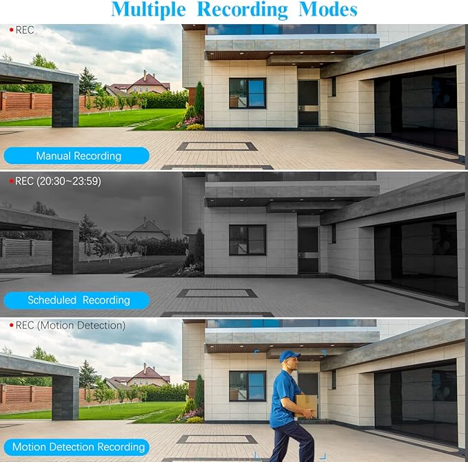 OOSSXX 4K/8.0 Megapixel & 130° Ultra Wide-Angle 2-Way Audio PoE Outdoor Home Security Camera System Wired Outdoor Video Surveillance IP Cameras System