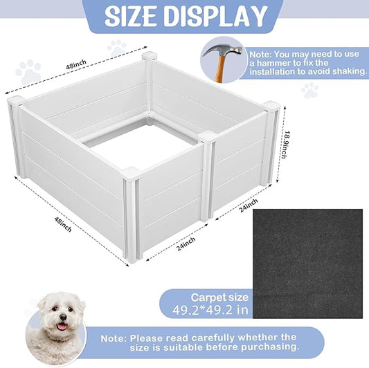 Whelping Box for Dogs and Puppies 48 x 48 x 19 Inch Whelping Pen with Safety Rails and Felt Pad White Puppy Playpen Supplies for Small Medium Large Dogs