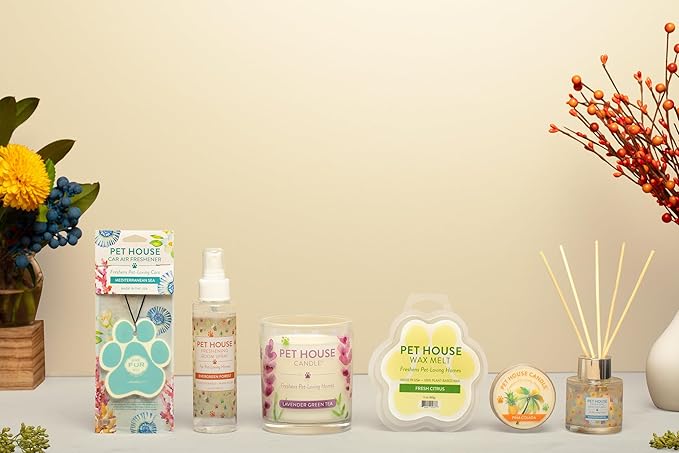 One Fur All Pet House Wax Melts - Lavender Green Tea & Fresh Citrus Pack of 2 - Odor Eliminating, Long-Lasting Scented Wax Melts - Pet-Friendly, Natural