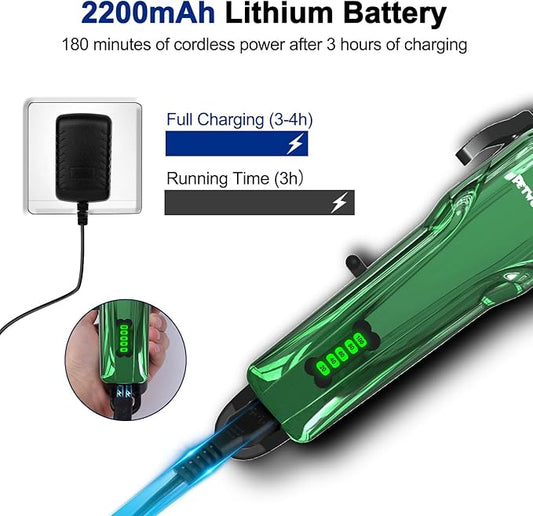 Quiet Dog Grooming Kit - 2000mAh Quiet Dog Grooming Clippers for Heavy Thick Hair Coats Waterproof Rechargeable Cordless Clippers Adjustable Safe and Easy to Clean Home Pet Grooming Tool