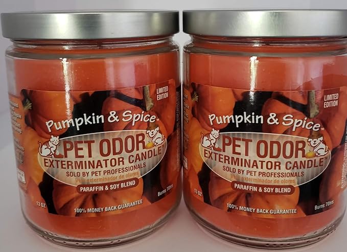 Pet Odor Exterminator Candle, Pumpkin Spice - Pack of 2