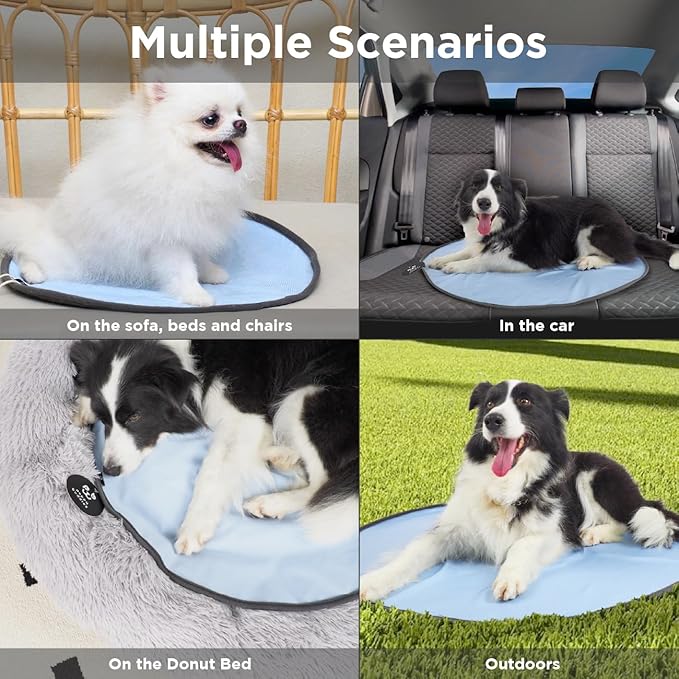 Medium Donut Dog Bed, Calming Dog Bed Washable Ideal for Small to Large Dogs and Cats & Round Dog Bed,Anti-Anxiety Multiple Sizes (Beige, Combo Large (37.5" L x 37.5" W x 8.5" Th))