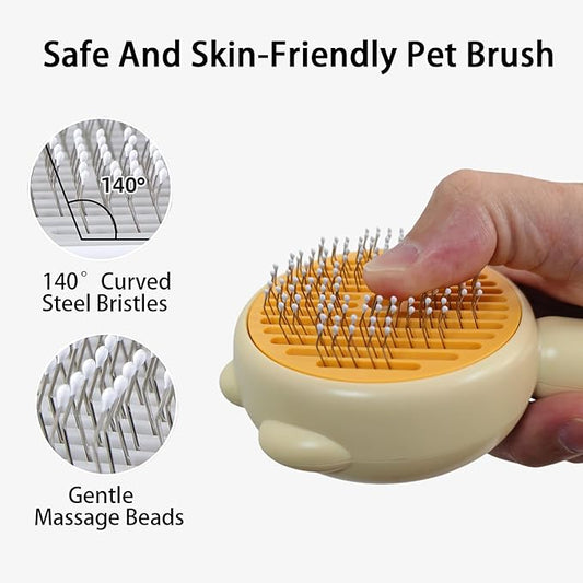 3-in-1 Steam Brush For Cats,Indoor Dog Grooming Shedding Defur Comb,For Long And Short Haired Pets Spray Hair Removal Comb – Includes Cleaning Waterless Shampoo