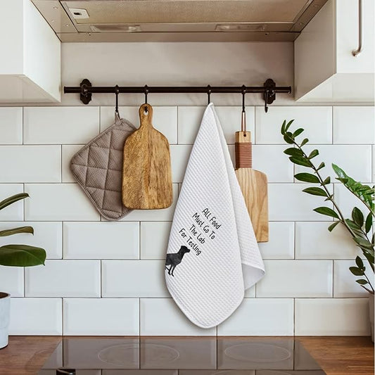 Funny Black Lab Kitchen Towels, Black Labrador Retriever Gifts Dish Towels for Kitchen Drying, Gifts for Labrador Dog Lovers Decorative Hand Towels, 16x24 Inch