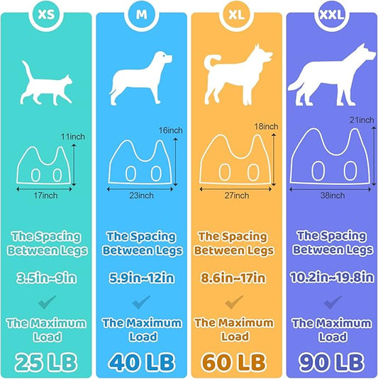 Pet Grooming Hammock Harness with Nail Clippers/Trimmer, Nail File, Comb, Cute Printed Breathable Cats & Dogs Hammock Sling for Grooming (XL, Black)