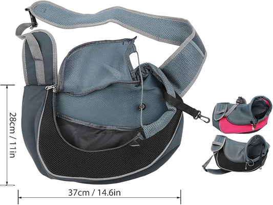 Dog and Cat Sling Carrier, Outing Breathable Shoulder Pet Dog Carrier, Travel Mesh Outdoor Safe Pet Papoose Bag, Soft Pouch and Tote Design Single Comfort Sling Handbag Tote Pouch for Travel (Black)