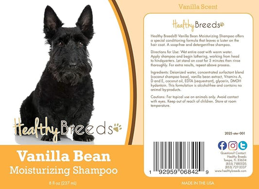 Healthy Breeds Scottish Terrier Vanilla Bean Moisturizing Shampoo + Conditioner - with Vitamins A, D, E + Coconut Oil - 8 oz
