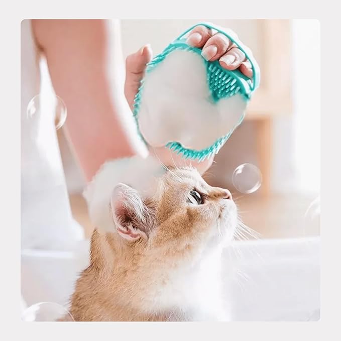 Pet Grooming Bath Massage Brush for Dogs and Cats โ Perfect for Bathing and Shedding