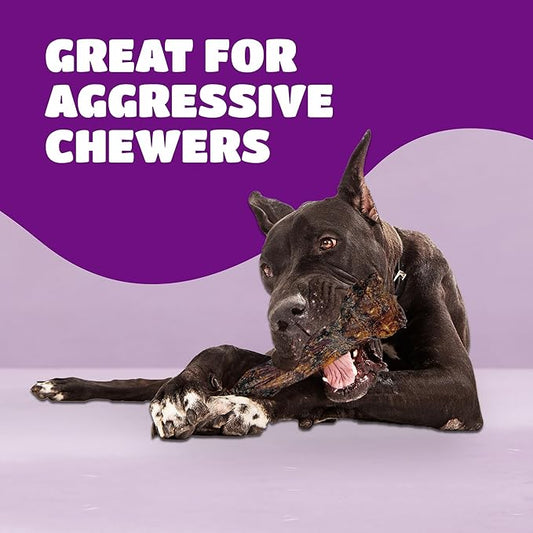Liver Coated Dog Bones for Aggressive Chewers, Chew Bones for Large Dogs, Beef Shin Large Dog Bones for Medium Dogs, Long Lasting Dog Bones, Dog Chew Bones, 3 Pack