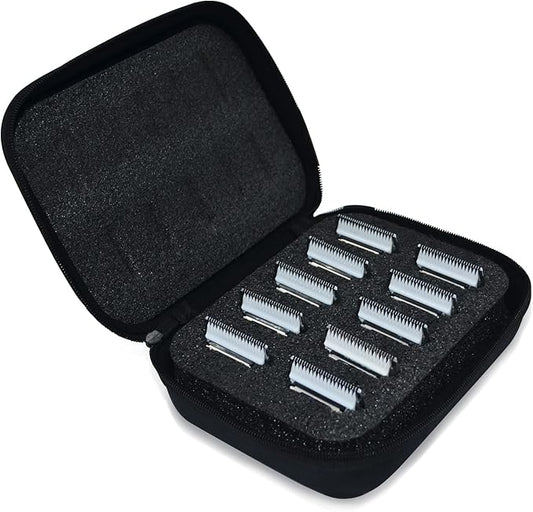 10 Pack Detachable Pet Dog Grooming Clipper Ceramic Blade Sets,Compatible with Andis Size 10 Cut Length 1/16"(1.5mm),Compatible with andis/Oster A5/Wahl 10KM Series Clippers