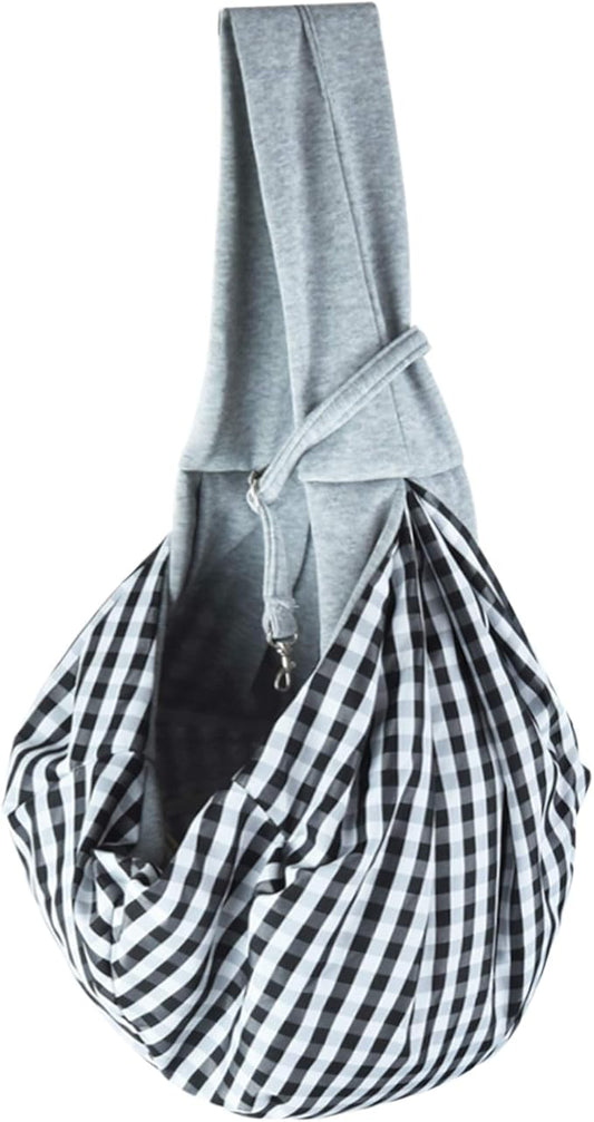 Dog and Cat Sling Carrier Little Pet Carrier Shoulder Crossbody Pet Slings for Outdoor Traveling Subway (Gray)