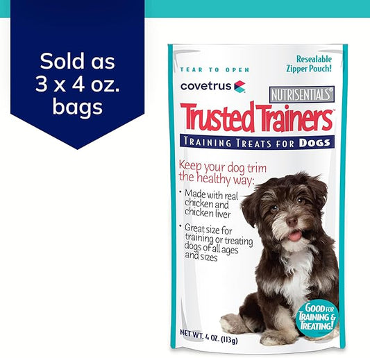 NutriSentials Trusted Trainers Training Treats for Dogs - Soft Dog Treats for Small, Medium & Large Dogs - Chicken Flavor - 3 Pack - 4 oz