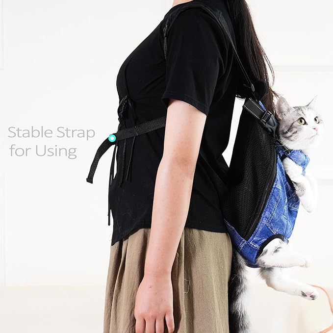 Pet Carrier Backpack Pet Tote Bags for Cats or Doggies, Portable Puppy Travel Carrier Bags, Cozy Soft Pet Puppies Carriers Slings Backpacks (Denim, X-Large (Pack of 1))