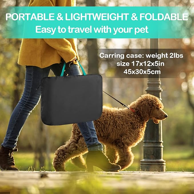 Portable Pet Dog Playpen, Pet Playpen Foldable Extra Heavy Duty Pop Up No Assembly Kennel Tent Crate Indoor Outdoor with Shade Ventilation Mesh for Small Dog, Kitten, Cat, Rabbit (Turquoise,M)