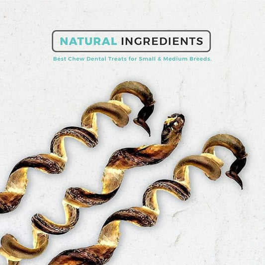 Dog Nip! 6-Inch Pork Spring Bully Sticks (12 Pack) for Dogs or Puppies - All Natural Porky Spring Bully Pizzle Bone - Best Chew Dental Treats for Small and Medium Breeds