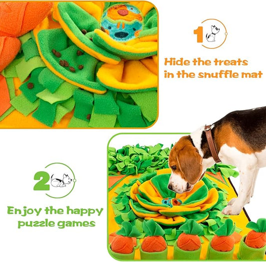 Pet Snuffle Mat for Dogs Sniff Mat Nosework Feeding Mat Slow Feeder Interactive Dog Puzzle Toys for Training and Stress Relief Encourages Natural Foraging Skills (31''x19'')