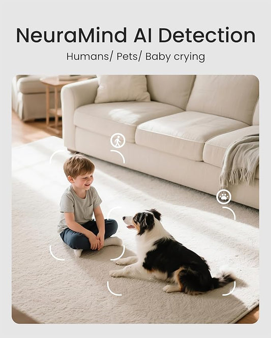 youkey Indoor Camera, No Monthly Fees, Pan & Tilt, 2.5K Security Camera with 2.4/ 5GHz WiFi 6, Bluetooth Pairing, Human/Pet/Baby Crying Detection, Two-Way Talk, Night Vision, P310