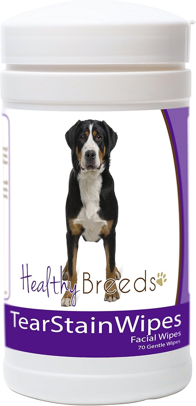 Healthy Breeds Greater Swiss Mountain Dog Tear Stain Wipes 70 Count