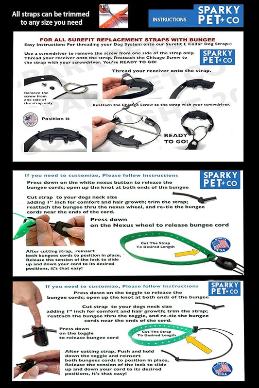 Replacement GPS eCollar with Adjustable Bungee, Multi-Hole Design, and Secure Toggle Closure for Small Dogs (Red, Small Neck)