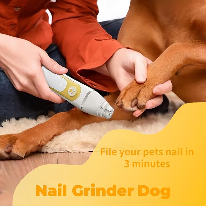 Dog Clippers Grooming Kit with 4 in 1 Tools, Cordless Dog Paw Trimmer & IPX7 Waterproof & Nail Grinder, Low Noise Quiet Design with Silicone Grip for Dogs and Cats