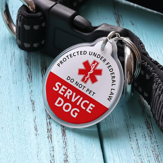 MYLUCKYTAG Service Dog Tag, NFC & QR Code Smart Pet ID Tag Personalized Dog Tag, Online Pet Profile, Pet Location Alert Email, Digital Pet Tag, Quiet Pet Tag, Durable Pet ID, Dog Collar Tag