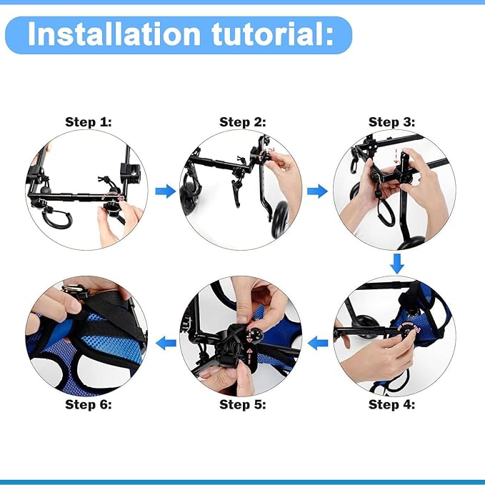 Dog Wheelchair for Back Legs, Dog Wheelchair Cart, Doggy/cat Wheelchair with Disabled Hind Legs Walking, Mobility Aids for Small Pets Hind Limbs, Dog Carts with Wheels, Light Weight
