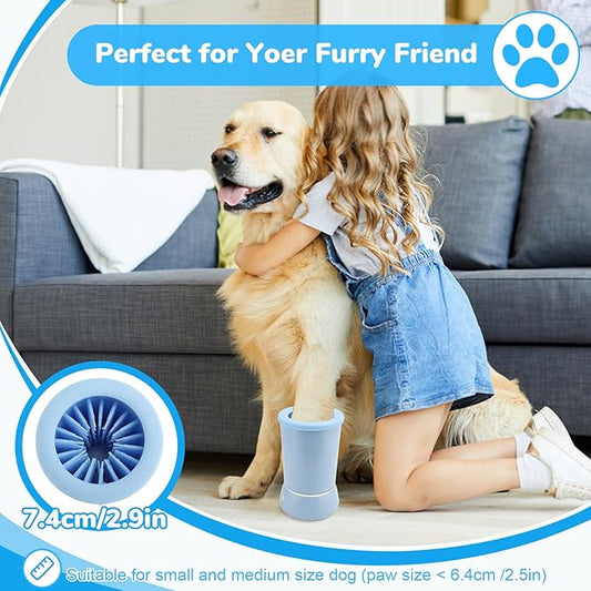 Dog Washer, Rechargeable Automatic Dog Cleaner, Portable Pet Cleaner Pet Grooming Supplies for Big Dogs Cats (Blue)