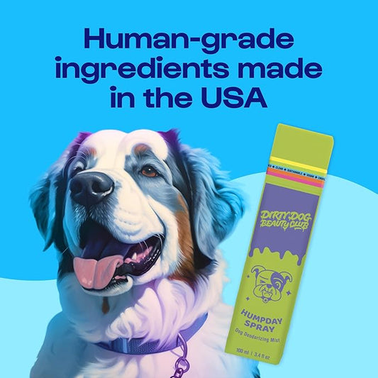 Dirty Dog Beauty Club - Humpday Spray for Dogs & Puppies - Odor Eliminating Mist with Organic Essential Oils - Balances Skin & Fur Freshness - 100 ml (3.4 oz), Sage Breeze Scent