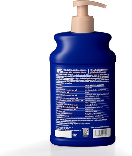 DOUXO® Skin & Coat SPA - Ultra-Safe Dog Shed Control Shampoo, 16 fl oz, Reduces Excessive Shedding, Cleans and Hydrates The Skin, Leaves The Coat Soft, Strengthened and Radiant, Skin-Friendly Formula