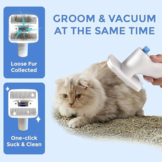 Pet Grooming Vacuum Kit, Dog & Cat Hair Clipper with 13000PA Suction - 3 Adjustable Suction Levels, 5 Grooming Attachments, 2.8L Large Capacity Dust Bin