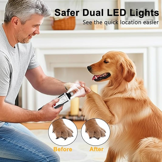 Dog Nail Grinder Upgraded, Professional 5-Speed Electric Rechargeable Pet Nail Trimmer Super Quiet Painless Paws Grooming & Smoothing for Small Medium Large Dogs & Cats