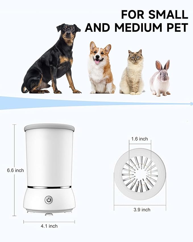 Automatic Dog Paw Cleaner for Dogs,Electric Dog Foot Paw Washer Cup and Massager,2 Speeds for Thorough Cleaning and USB Rechargeable,Pet Paw Feet Cleaner for Small Medium Dogs Cats (Pink)