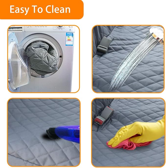 Honest Bench Dog Car Seat Covers with Side Flap,Dog seat Cover for Cars, Trucks, and Suv's - Waterproof & Nonslip Pet Seat Cover for Backseat(Gray 61" W x 51" L)