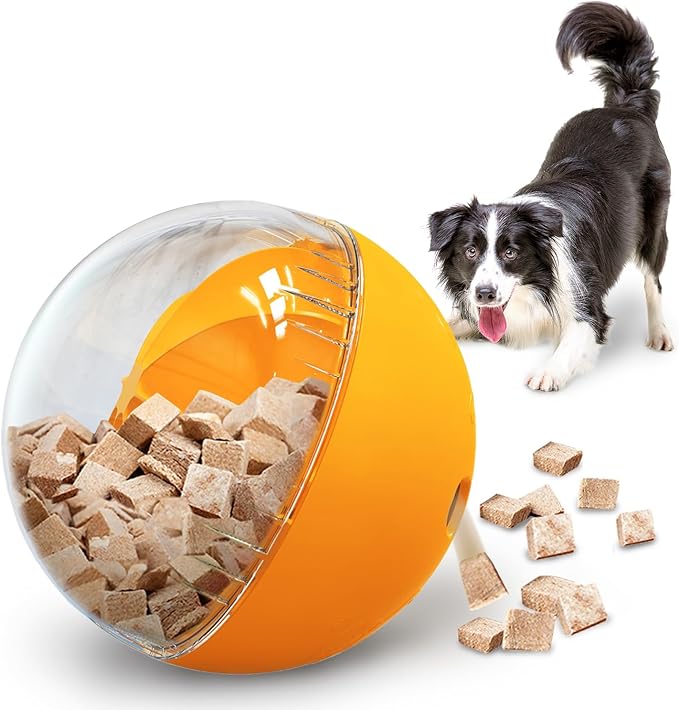 Interactive Dog Treat Toy, Mental Stimulation and Enrichment, Orange