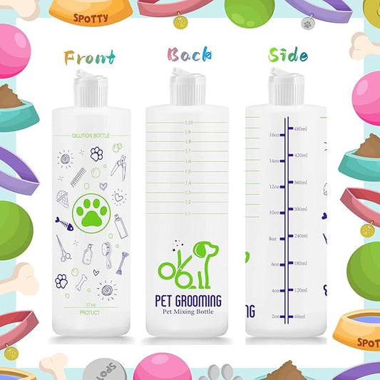 2 Pack Pet Shampoo Dilution Bottles, Specialties Mixing Bottle for Concentrated Dog Shampoo and Conditioner Grooms (2)