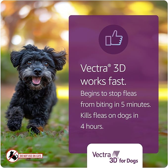 Vectra 3D for Dogs Flea, Tick & Mosquito Treatment & Prevention for Extra Small Dogs (5-10 lbs), 6 month supply