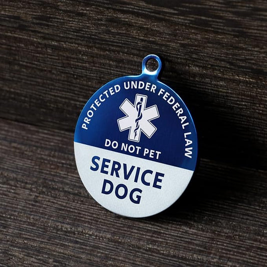 MYLUCKYTAG Service Dog Tag, QR Code Stainless Steel Pet ID Tag Dog Tag, Online Pet Profile, Pet Location Alert Email, Digital Pet Tag, Durable Pet ID, Dog Collar Tag, Engraved Pet Tag