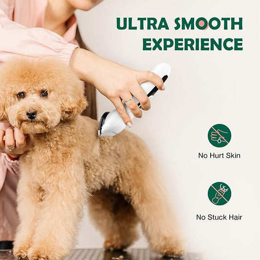 SUPRENT Dog Clippers for Grooming with Guards - Low Noise Cordless Dog Grooming Clippers - Adjustable, Rechargeable Dog Hair Trimmers - Pet Grooming Kit for Small Dogs