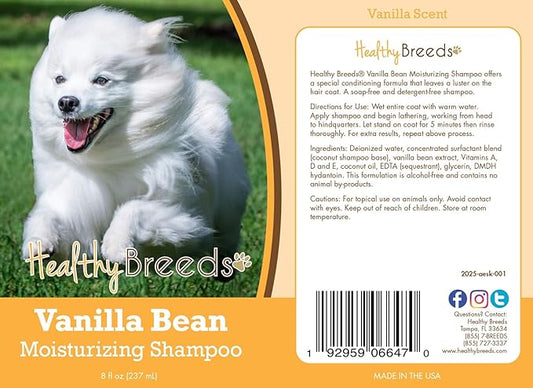 Healthy Breeds American Eskimo Dog Vanilla Bean Moisturizing Shampoo + Conditioner - with Vitamins A, D, E + Coconut Oil - 8 oz