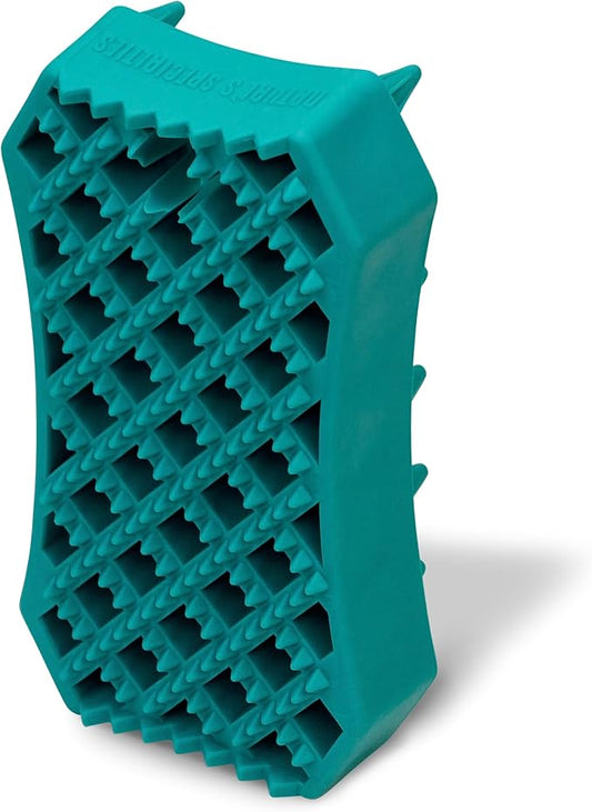 Nature's Specialties Waterproof Dog Bath Brush, Wet or Dry Coats, Grooming and Massage Rubber Comb for Dogs, Strong Grooming Rubber Bath Brush, Scrubber for Shower Bathing, Green