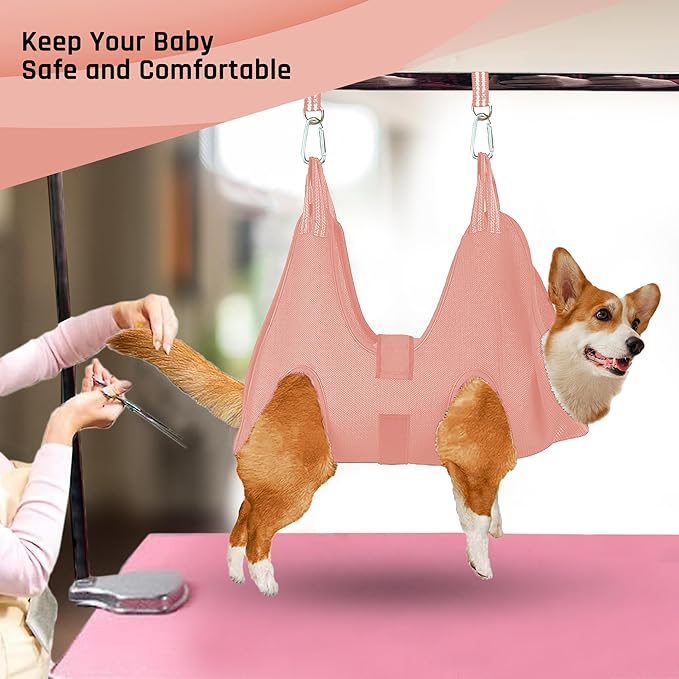 Potens' Pet Dog Grooming Hammock with Security Strap - Medium Dog Grooming Hammock for Nail Trimming