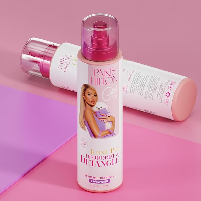 Paris Hilton Dog Perfume, Deodorizer & Detangler | Odor Neutralizing with Gentle Calming Lavender Scent - Sulfate-Free, Vegan, Hypoallergenic for All Pet Breeds 10oz/295ml