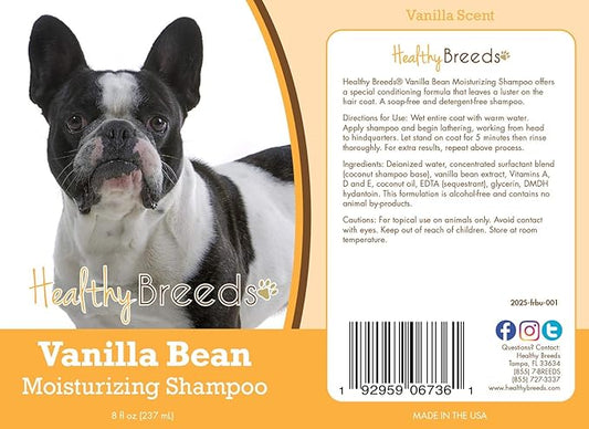 Healthy Breeds French Bulldog Vanilla Bean Moisturizing Shampoo + Conditioner - with Vitamins A, D, E + Coconut Oil - 8 oz