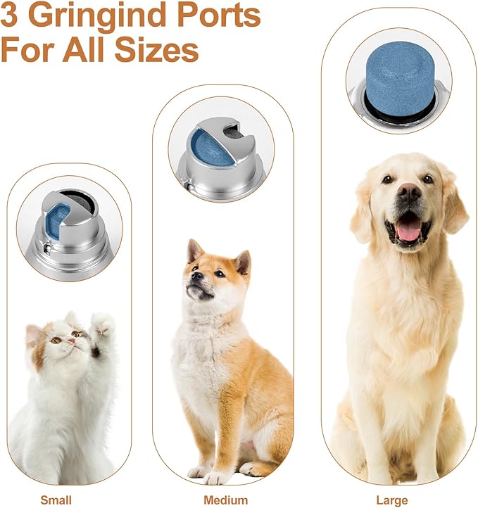 Dog Clippers Grooming Kit Hair Clippers with Nail Grinder Set 4 in 1, Cordless Electric Trimmer- Low Noise Paw Trimmer-USB Rechargeable Quiet Nail Grinder Shaver for Cats and Other Pets (Sliver)