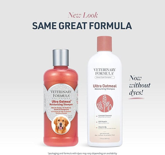 Veterinary Formula Smart Coat Complex Ultra Oatmeal Moisturizing Shampoo for Dogs, 17 Fl oz – Moisture-Rich, Nourishing Shampoo – Leaves Coat Clean, Soft, Silky, Shiny – Long-Lasting Fragrance