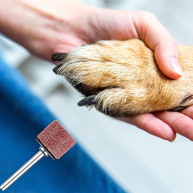 22 Pet Nail Grinder Replacement Kit with Grit Sanding Bands Pet Smoother Claw Care Black Grinding Drums Dog Nail Grinder Replacement Dog Claw Grooming Supplies(1/2 Inch 60 Grit and 100 Grit)