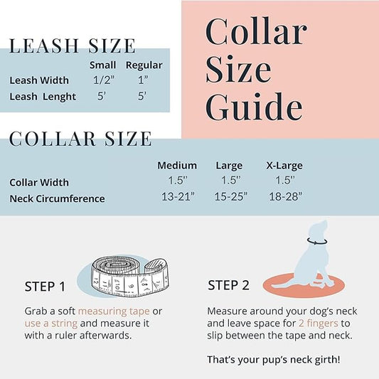 Lucky Love Dog Wide Martingale Dog Collar - No-Slip, Durable, & Soft Webbing 1.5 inch Martingale Collar for Dogs Male and Female - Ideal for Training & Walking, Stylish Primrose Pattern, Large Size