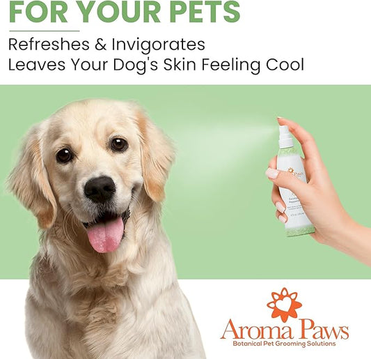 Dog Coat Conditioning Spray - Pet-Friendly Detangler Spray with Natural Essential Oils for Dogs - Daily Dog Spray to Eliminate Odors and Knots - Eucalyptus Peppermint 4.5 oz